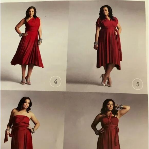 NWT Ashley Stewart 10 Way Infinity Dress Red Plus Size 1X - Picture 3 of 11